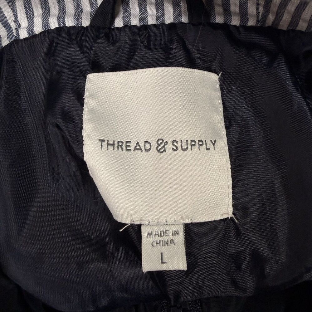 Thread & Supply Women's Large Navy Blue Full Zip Hooded Rain Jacket - Picture 5 of 7